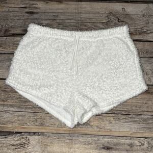 Rose + Vine Sherpa Shorts Womens Size L/ XL White